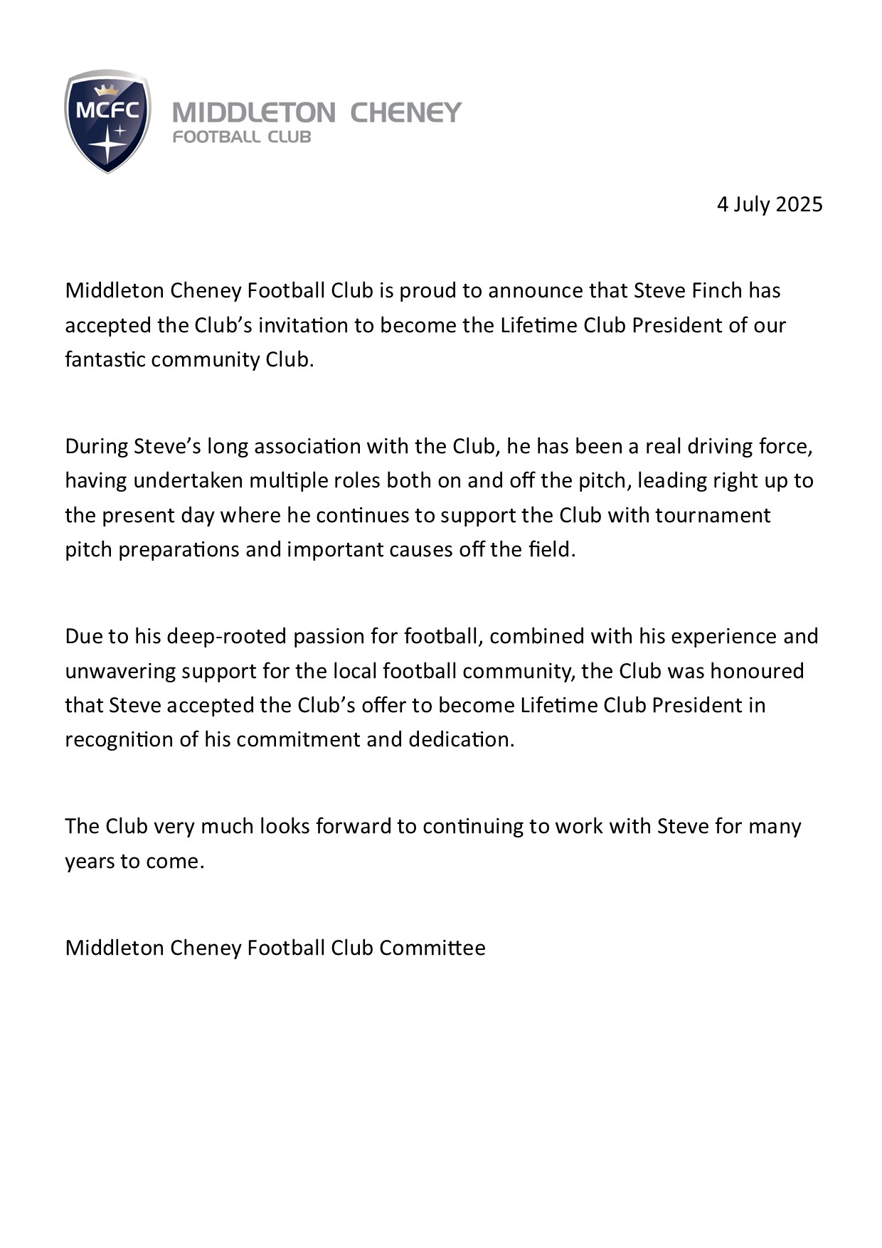 images/news/Steve Finch Club President - CLub Statement V2.jpg